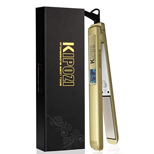 4. KIPOZI Flat Iron 1 Inch Titanium Plates Pro Hair Straightener